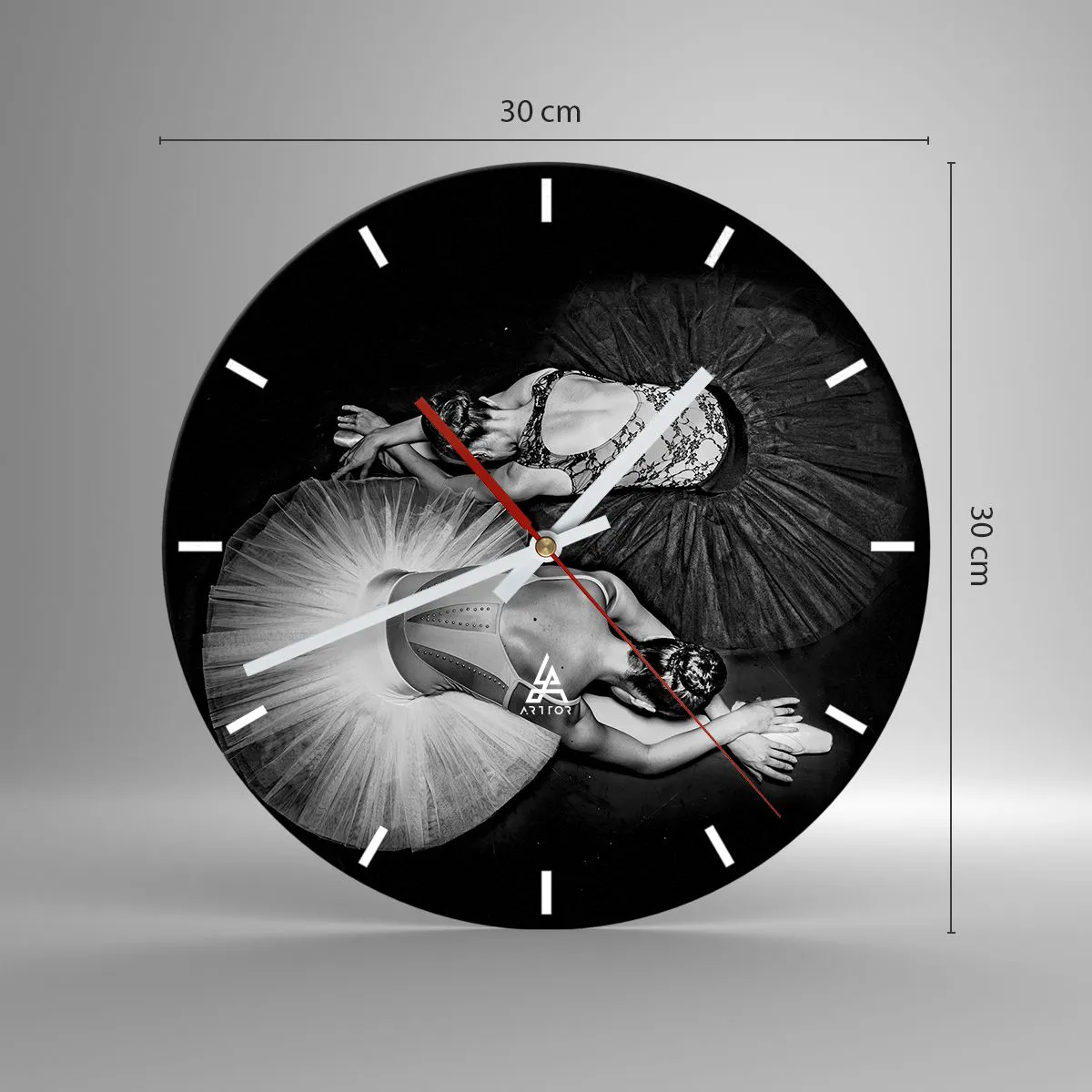 Horloge murale Arttor Jin et jang équilibre idéal Cadran à lignes