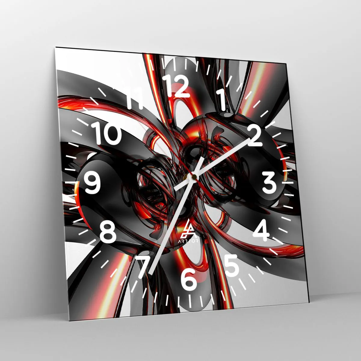 Horloge Murale Arttor Mouvement De Graphite Et Rouge Cadran