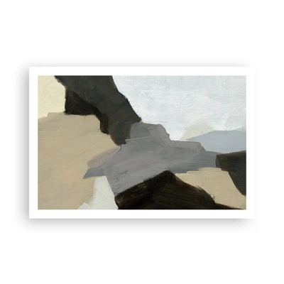 Affiche - Poster - Abstraction : le carrefour du gris - 91x61 cm