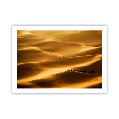 Affiche - Poster - Caravane sur les vagues du désert - 70x50 cm