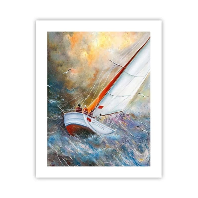 Affiche - Poster - Concourir sur les vagues - 40x50 cm