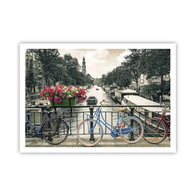 Affiche - Poster - Couleurs de rue d'Amsterdam - 100x70 cm