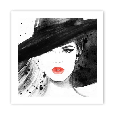 Affiche - Poster - Dame en noir - 50x50 cm