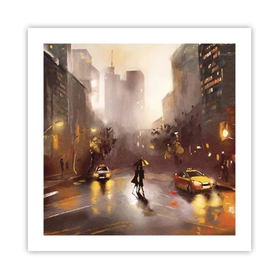 Affiche - Poster - Dans les lumières de New-York - 50x50 cm