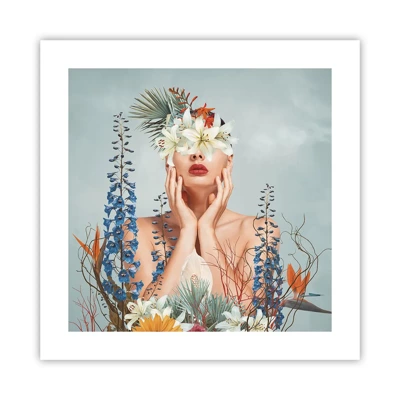 Affiche - Poster - Femme - fleur - 40x40 cm