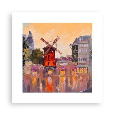 Affiche - Poster - Icones parisiennes – le Moulin rouge - 30x30 cm