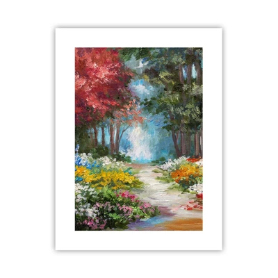 Affiche - Poster - Jardin forestier, forêt de fleurs - 30x40 cm