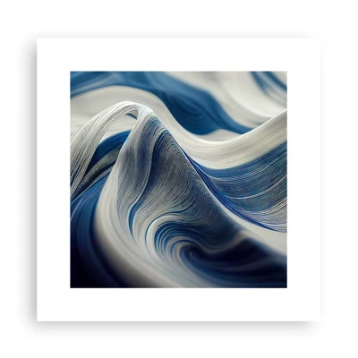 Affiche - Poster - La fluidité du bleu et du blanc - 30x30 cm