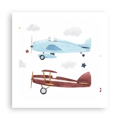 Affiche - Poster - Monsieur le pilote, nous vous attendons ! - 50x50 cm