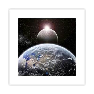 Affiche - Poster - Paysage cosmique - lever de soleil - 30x30 cm