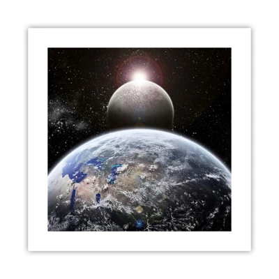 Affiche - Poster - Paysage cosmique - lever de soleil - 40x40 cm