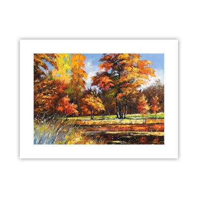 Affiche - Poster - Paysage en or et bronze - 40x30 cm