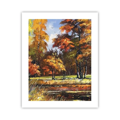 Affiche - Poster - Paysage en or et bronze - 40x50 cm