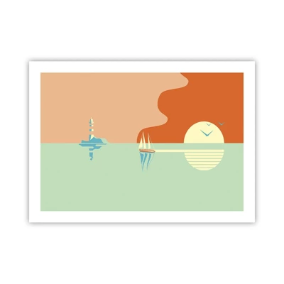 Affiche - Poster - Paysage idéal de la mer - 70x50 cm