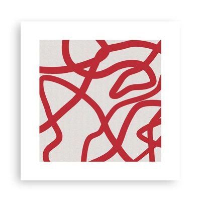 Affiche - Poster - Rouge sur blanc - 30x30 cm