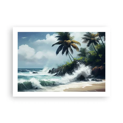 Affiche - Poster - Sur une côte tropicale - 70x50 cm