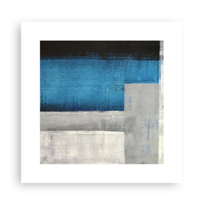 Affiche - Poster - Une composition poétique de gris et de bleu - 30x30 cm
