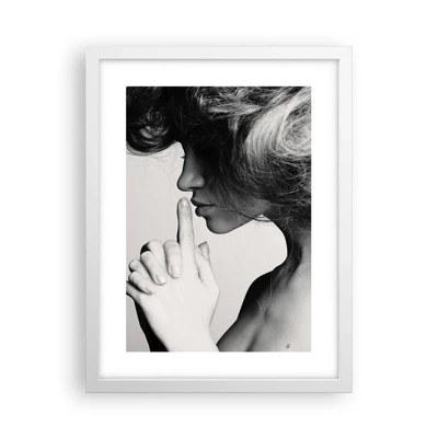 Affiche dans un cadre blanc - Poster - A l'écoute d'elle-même - 30x40 cm