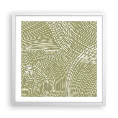 Affiche dans un cadre blanc - Poster - Abstraction complexe de blanc - 50x50 cm