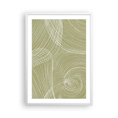 Affiche dans un cadre blanc - Poster - Abstraction complexe de blanc - 50x70 cm