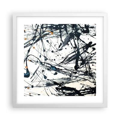 Affiche dans un cadre blanc - Poster - Abstraction expressionniste - 40x40 cm