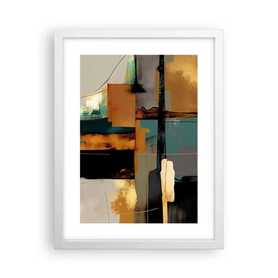 Affiche dans un cadre blanc - Poster - Abstraction – lumière et ombre - 30x40 cm