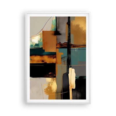 Affiche dans un cadre blanc - Poster - Abstraction – lumière et ombre - 70x100 cm