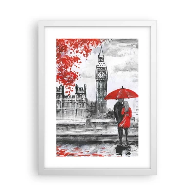 Affiche dans un cadre blanc - Poster - Amoureux de Londres - 30x40 cm