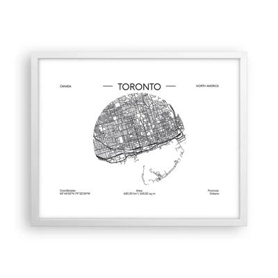 Affiche dans un cadre blanc - Poster - Anatomie de Toronto - 50x40 cm