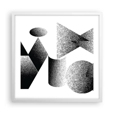 Affiche dans un cadre blanc - Poster - Angles et ovales - 50x50 cm