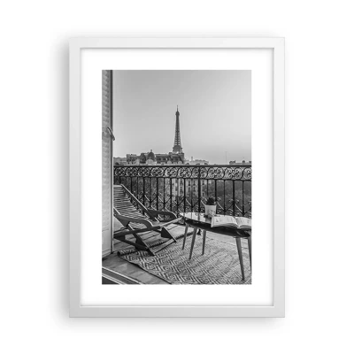 Affiche dans un cadre blanc - Poster - Après-midi parisien - 30x40 cm