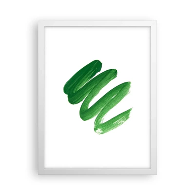 Affiche dans un cadre blanc - Poster - Blague verte - 30x40 cm