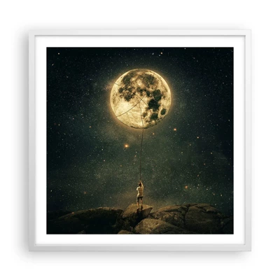 Affiche dans un cadre blanc - Poster - Celui qui a volé la lune - 60x60 cm