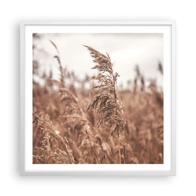 Affiche dans un cadre blanc - Poster - C'est déjà l'automne dans les champs - 60x60 cm