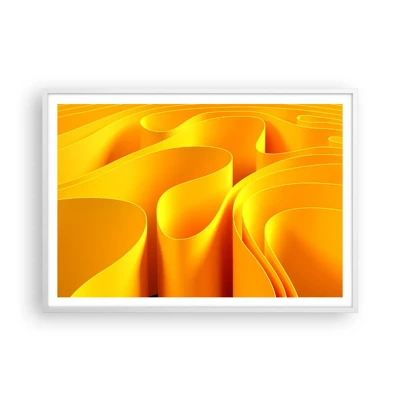 Affiche dans un cadre blanc - Poster - Comme les vagues du soleil - 100x70 cm