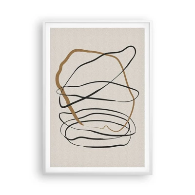 Affiche dans un cadre blanc - Poster - Composition – danse en boucle - 70x100 cm