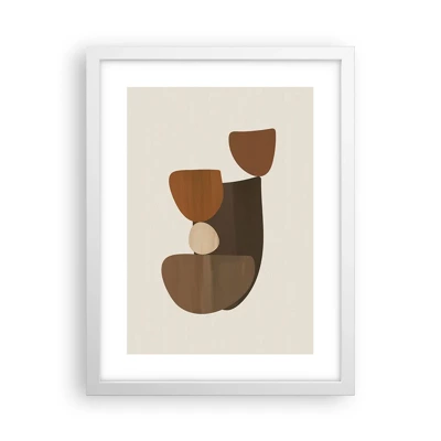 Affiche dans un cadre blanc - Poster - Composition de marrons - 30x40 cm