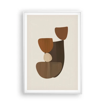 Affiche dans un cadre blanc - Poster - Composition de marrons - 70x100 cm