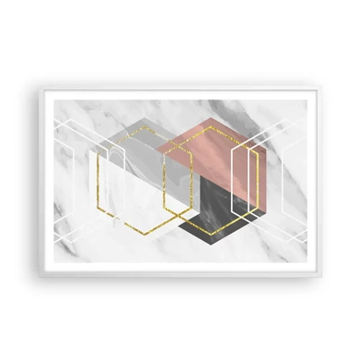 Affiche dans un cadre blanc - Poster - Composition en chaîne - 91x61 cm