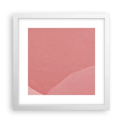 Affiche dans un cadre blanc - Poster - Composition organique en rose - 30x30 cm