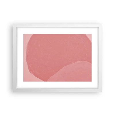Affiche dans un cadre blanc - Poster - Composition organique en rose - 40x30 cm