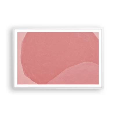 Affiche dans un cadre blanc - Poster - Composition organique en rose - 91x61 cm