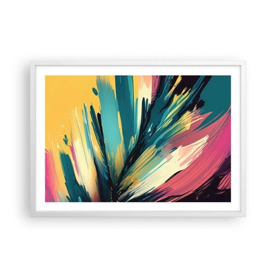 Affiche dans un cadre blanc - Poster - Composition – une explosion de joie - 70x50 cm