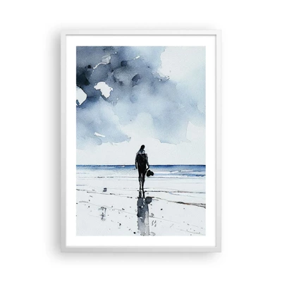 Affiche dans un cadre blanc - Poster - Conversation avec la mer - 50x70 cm