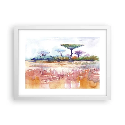 Affiche dans un cadre blanc - Poster - Couleurs de savane - 40x30 cm