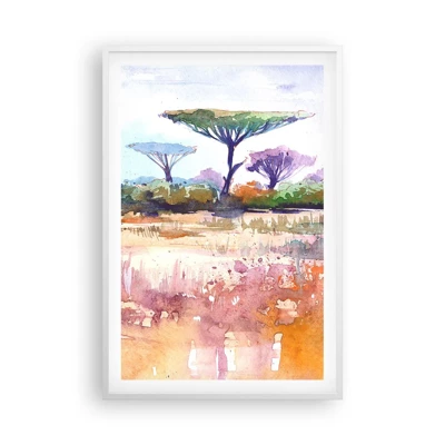 Affiche dans un cadre blanc - Poster - Couleurs de savane - 61x91 cm