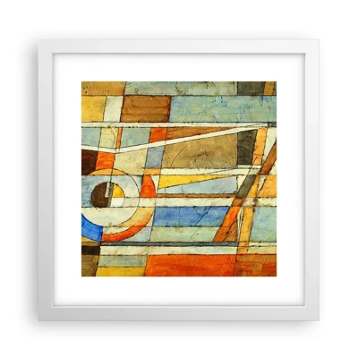 Affiche dans un cadre blanc - Poster - Cubisme sur le chantier - 30x30 cm