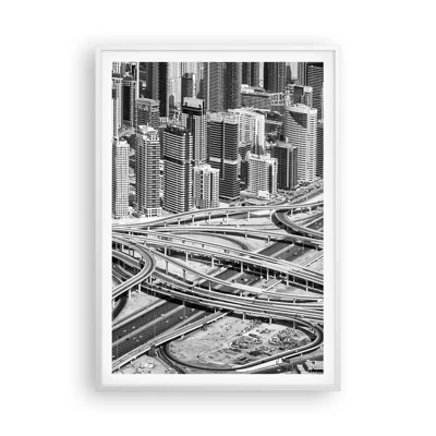 Affiche dans un cadre blanc - Poster - Dubaï - la ville impossible - 70x100 cm