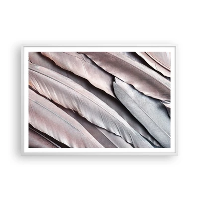 Affiche dans un cadre blanc - Poster - En argent rose - 100x70 cm