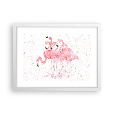 Affiche dans un cadre blanc - Poster - Ensemble rose - 40x30 cm